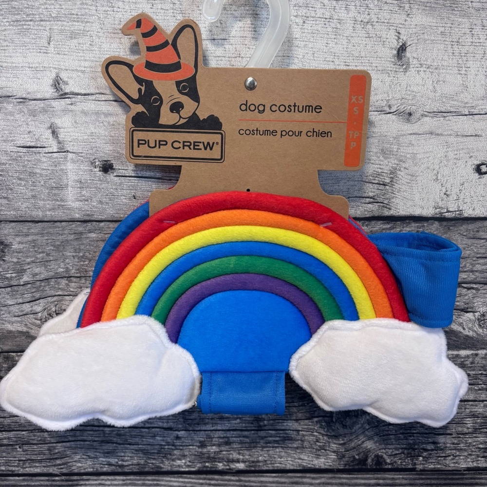 Pup Crew Rainbow Dog Costume Size Small